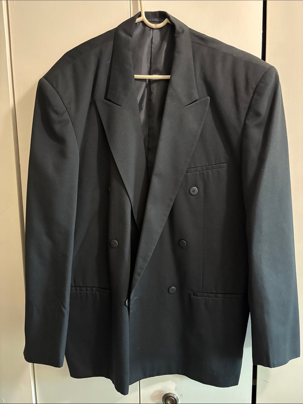 Classic Double-Breasted Black Blazer
